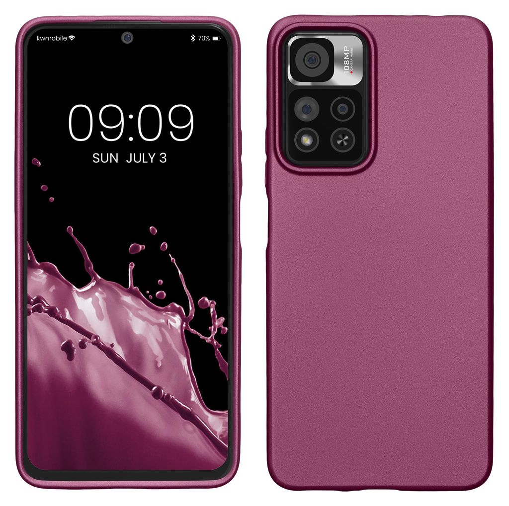 kwmobile Handyhülle für Xiaomi Redmi Note 11 Pro+ 5G / Note 11 Pro Plus 5G Hülle - Silikon Case metallisch schimmernd - Schutzhülle Cover - Met...