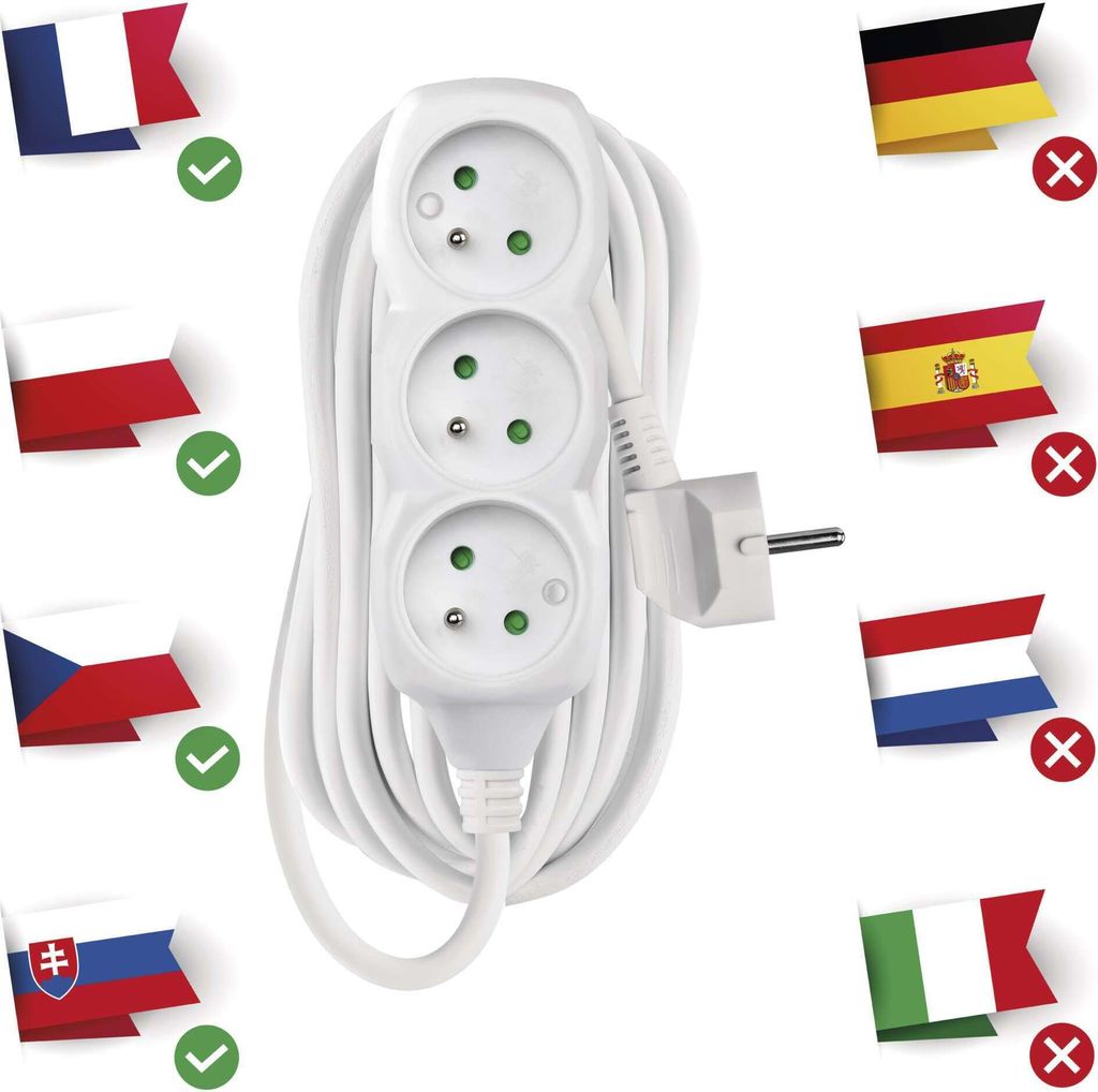 Prolunga Bianca 3x1,5mm 4 Metri 3500W GSC 0100042 - Foto 4