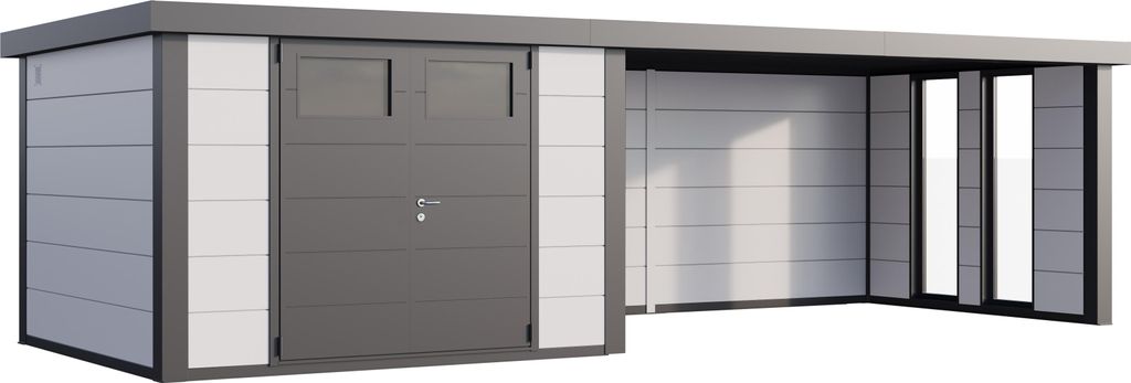 Telluria Metallgerätehaus Classico 3030 mit Lounge Anbau Produktbild 