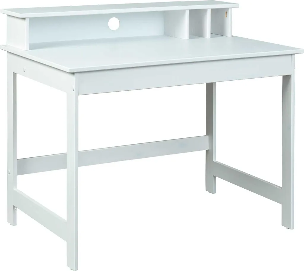 Petit Bureau Hilda Gain de Place en Pin Blanc - Solution Chambre Exiguë