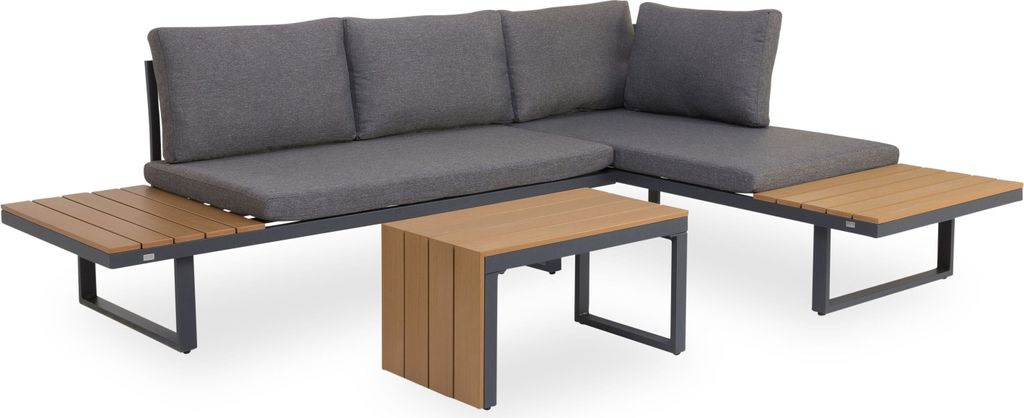 Loungeecke Outdoor Runei grau Garten-Sofa Loungesofa Outdoorsofa Gartensofa