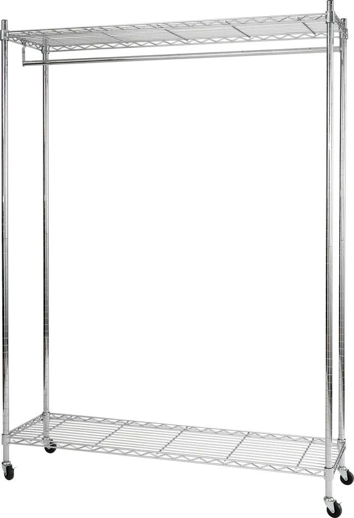 Chariot portemanteau ALBA PMMOBI mobile chromé hauteur 168 cm robuste