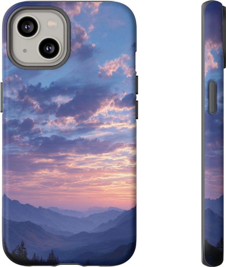 Berglandschaft im Sonnenaufgang – Hülle Kompatibel mit iPhone 14