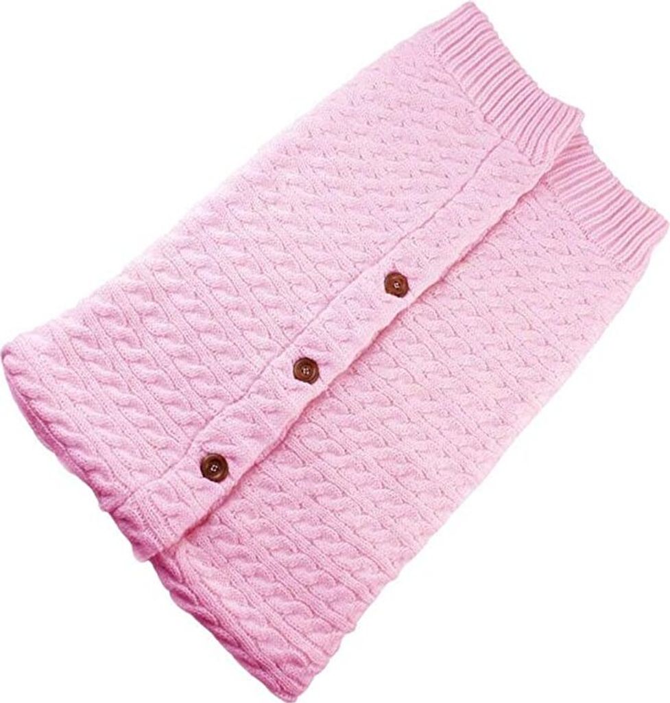Baby Schlafsack für Kinderwagen Gestrickt Schlafsack Süße Samt Warme Tasche Pucksack Stricken Wickeln Abnehmbare Ärmel Strick Decke Schlafsack ...