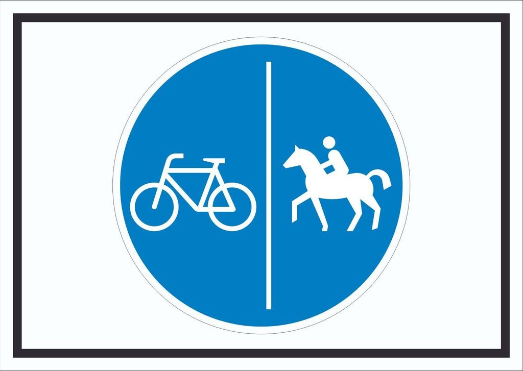 Schild Getrennter Rad- und Reitweg Symbol A4 (210x297mm)