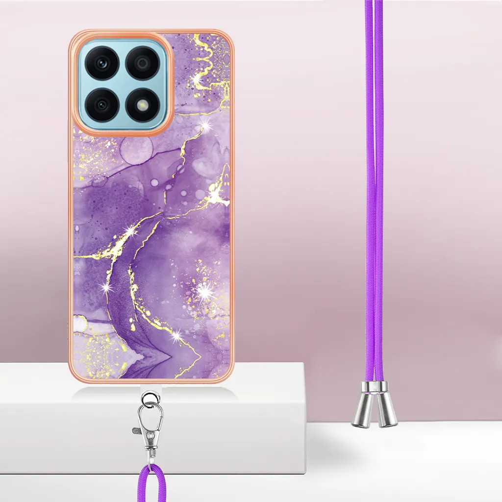 Cover CRAVEN Per Huawei Honor X8a, Custodia In Silicone TPU Morbido, Effetto Gradiente Viola/blu, Antiurto - 2