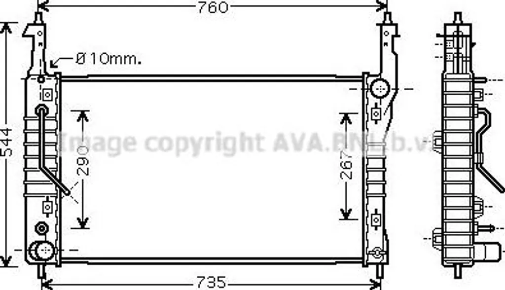Radiateur Moteur AVA OLA2424 OE 20777046 pour Captiva et Antara