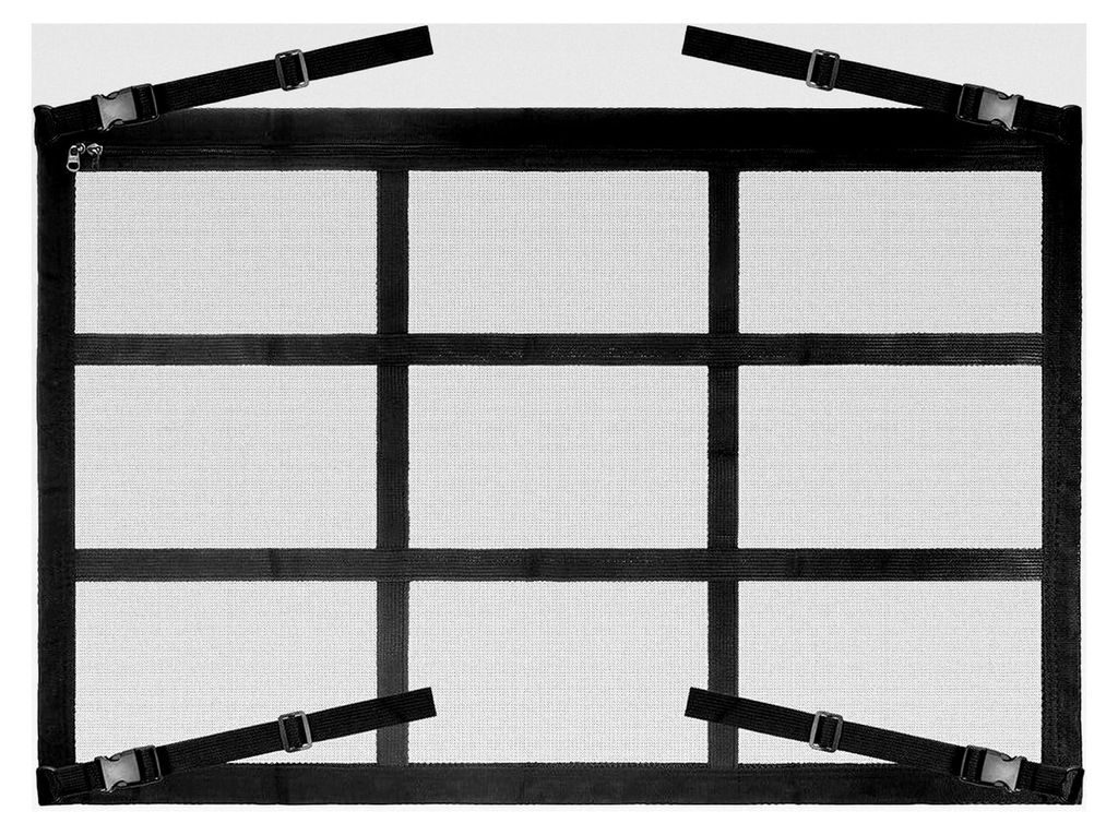 Gepäcknetz für Autodachhimmel, Universelles Doppelschicht Gepäcknetz mit Reißverschluss, Aufbewahrung für Decken 80x52cm, Netz für vier Dacha...