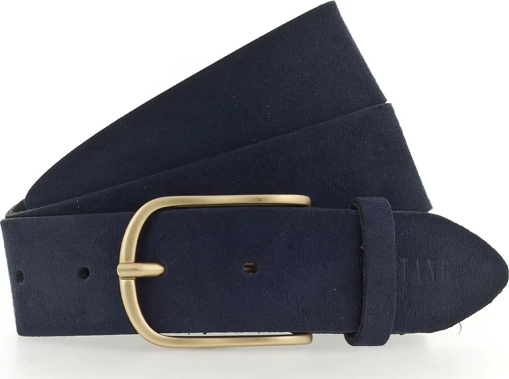Cintura MUSTANG Pelle Blu Scuro Marine W110 | Original Belt Uomo Cuoio