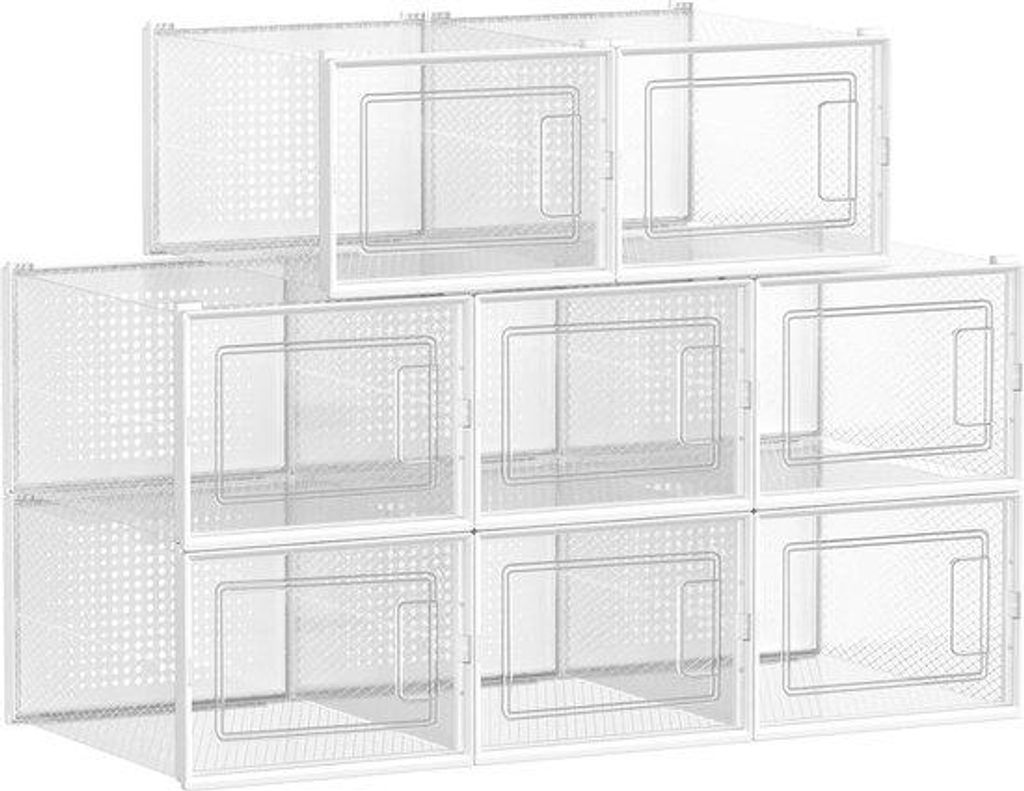 Sneakerbox - Transparenter Schuhkasten mit Magneten - Schuh Organizer und Display Box - Schuhrek und Aufbewahrungsset - Set aus 8 Stücken