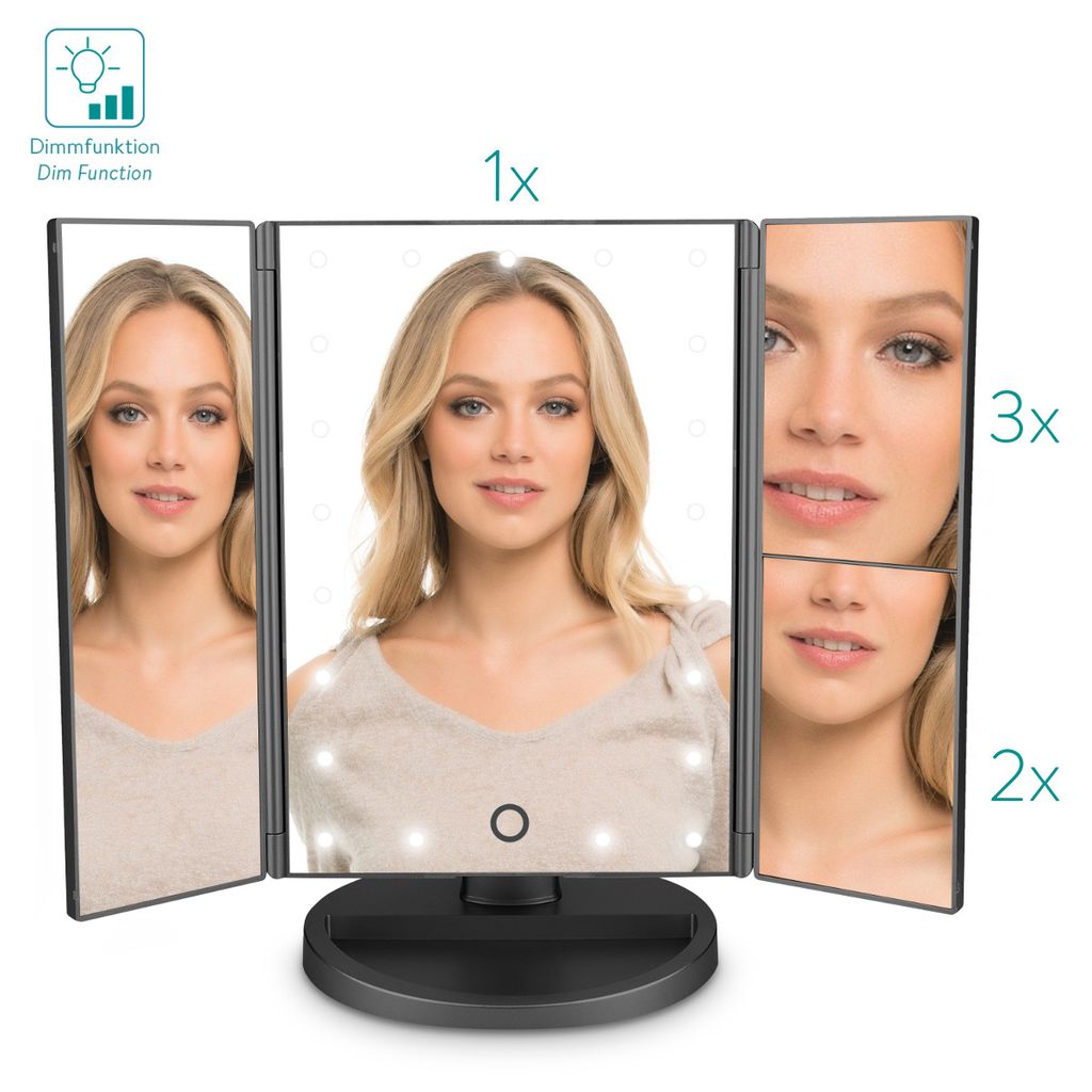 2/3/10x fach LED Kosmetikspiegel Schminkspiegel mit Vergrößerungsspiegel Make up 
