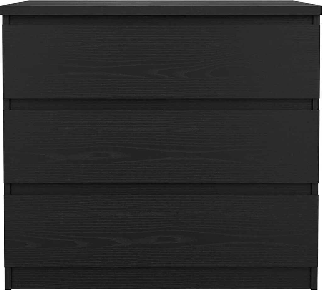 Naia Kommode 3 Schubladen schwarze Struktur.