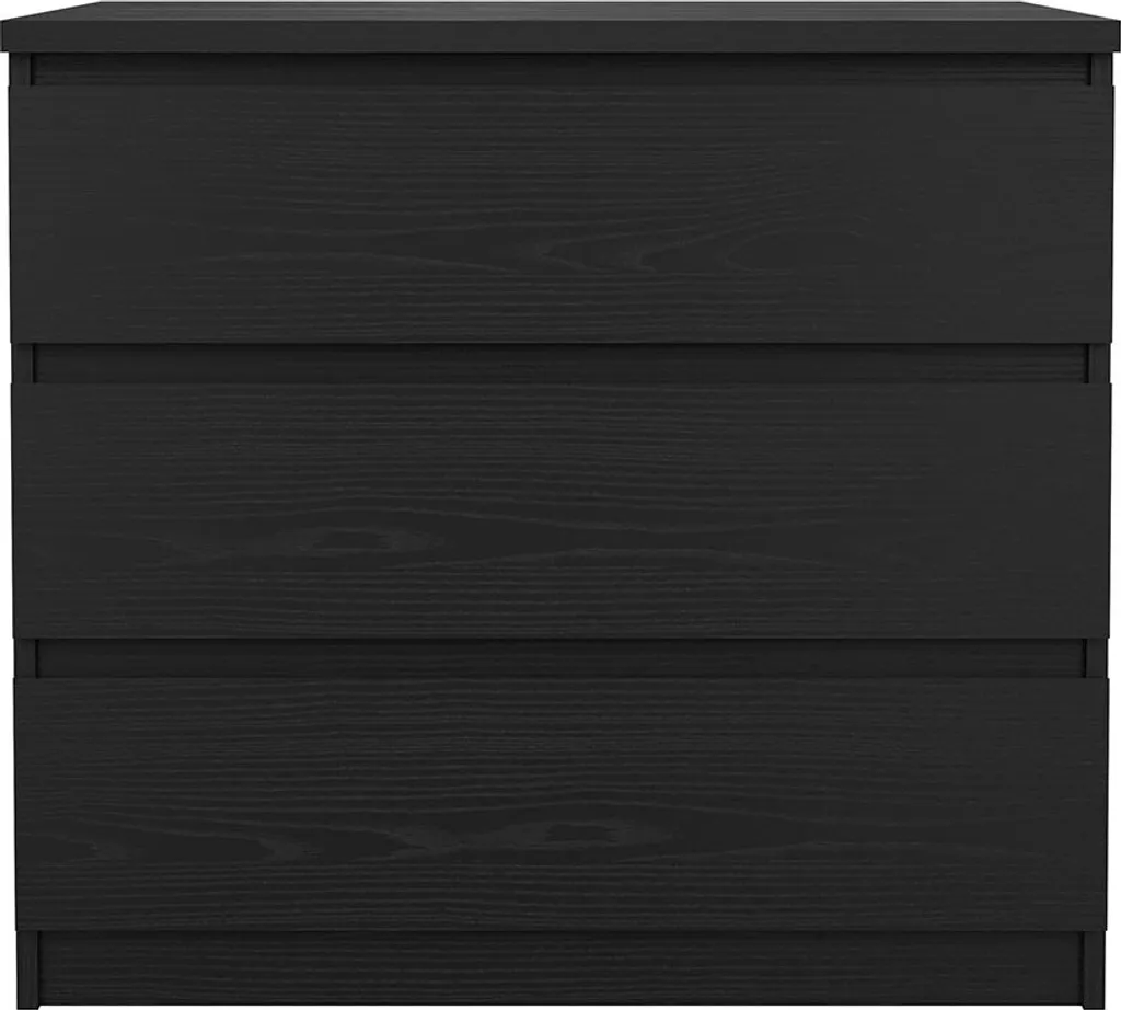 Commode Naia noire 3 tiroirs - Rangement robuste et design moderne