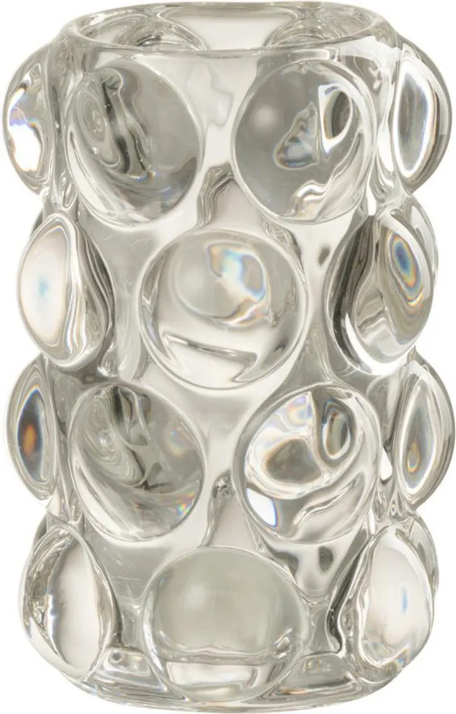 J-Line Porte-bougies à réchaud Bollie en verre transparent - Modèle Chic