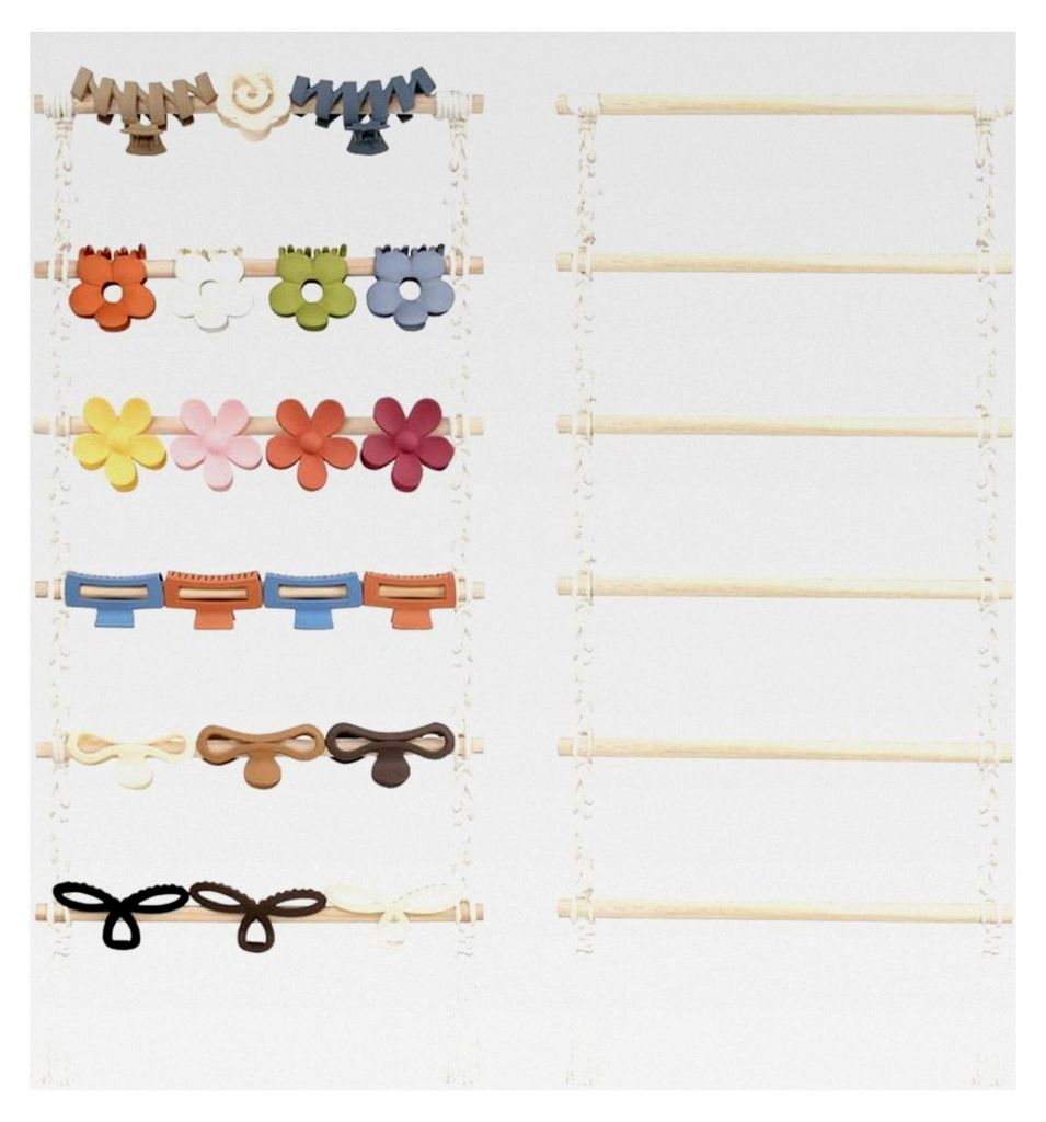 Makramee-Haarklammer-Organizer mit 10 Clips, Wandaufhänger für Haar-Accessoires