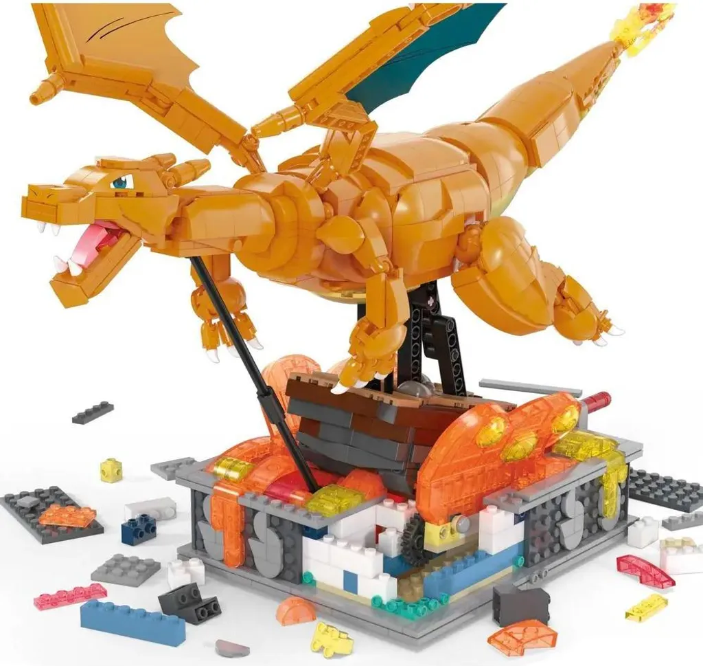 Jeu de construction Pokémon Glurak MEGA Motion idéal pour l'exposition - 14