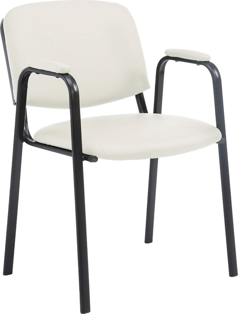 Besucherstuhl ZAGREB - Kunstleder Creme 53x55x79 cm | Besucherstühle Konferenzstuhl Wartezimmerstuhl Bürostühle Bürostuhl Konferenzraum Wartezi...