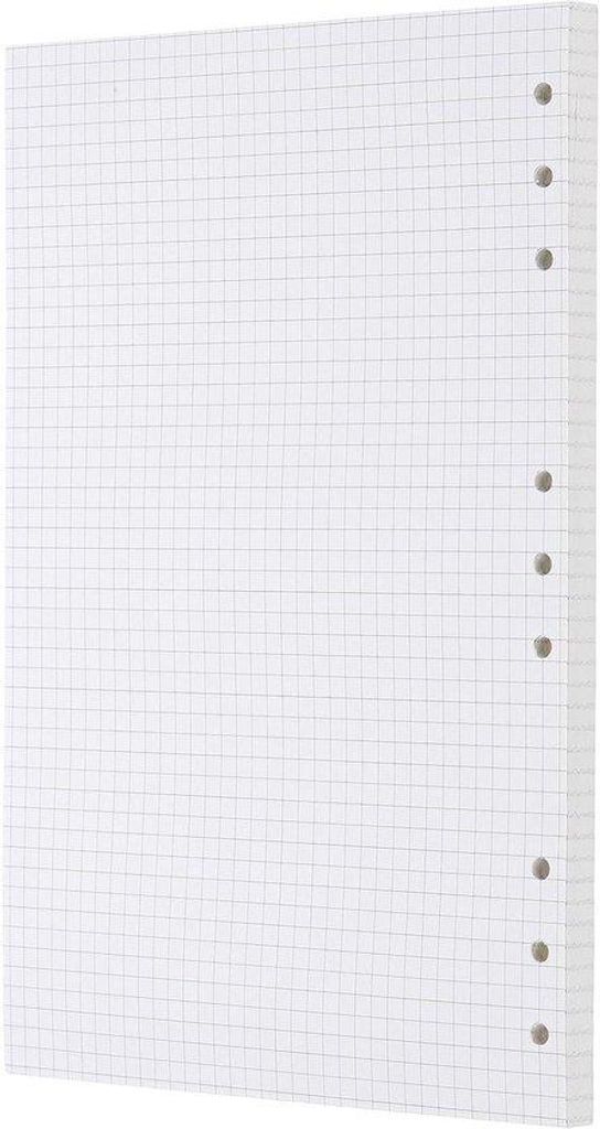 Grid-Refill Papier für 9-Ring Binder - Gevoerde Losse Bladen - 80 Blätter/160 Seiten.