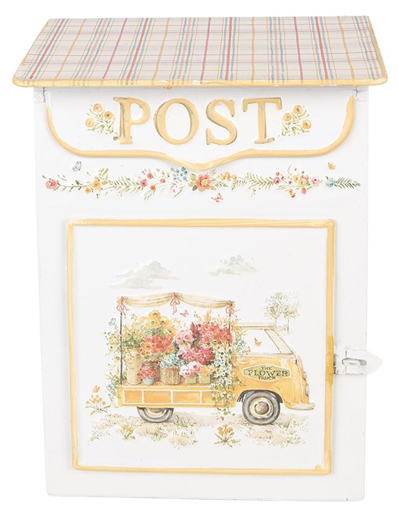 Clayre & Eef Poštová schránka 23 x 13 x 32 cm, biela, Obrázok produktu 
