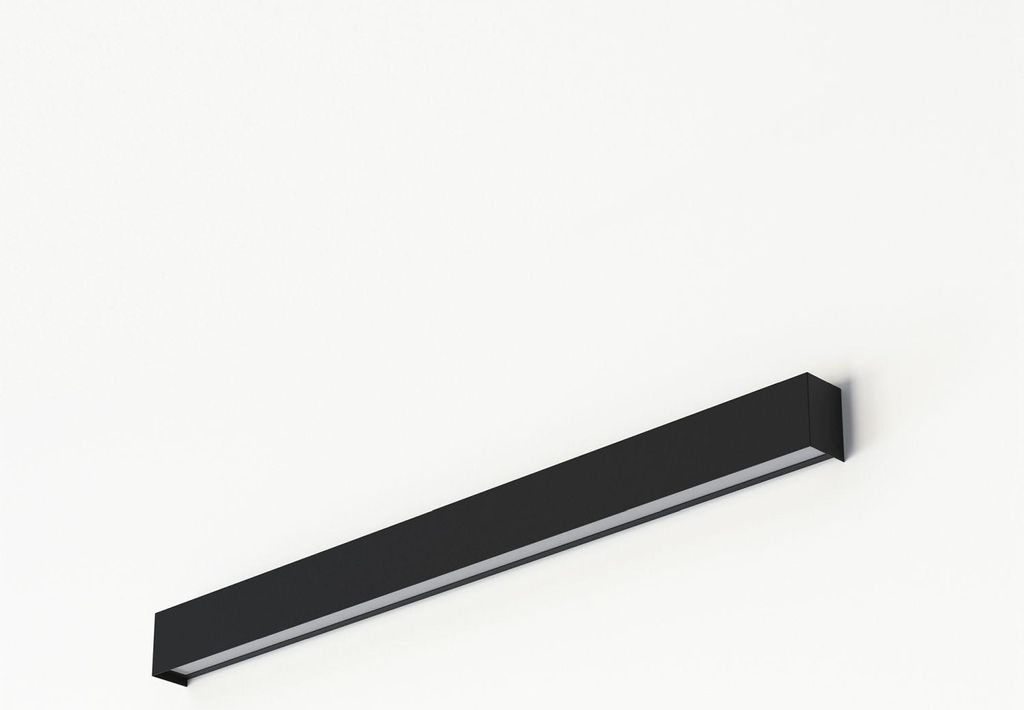 Wandlampe LED Metall 92 cm breit Schwarz länglich