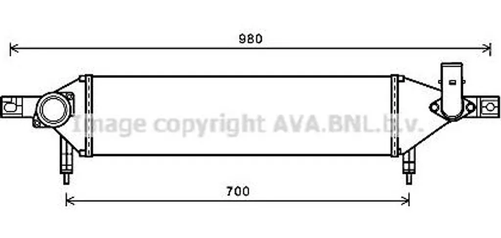 Refroidisseur Turbo AVA DN4409 en Aluminium OE 14461BB50A pour Qashqai