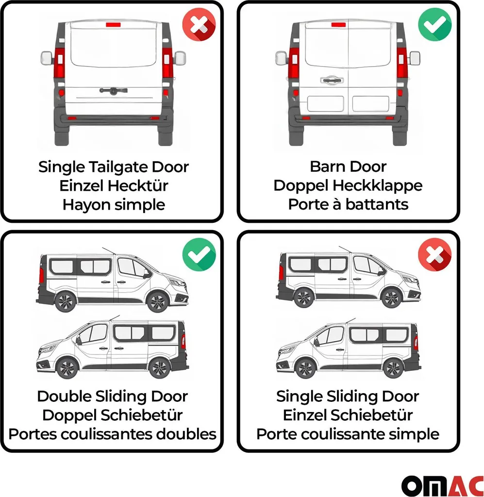 Tende di protezione solare per VW Transporter 1990-2003 porta centrale doppia posteriore grigio 10x - 4