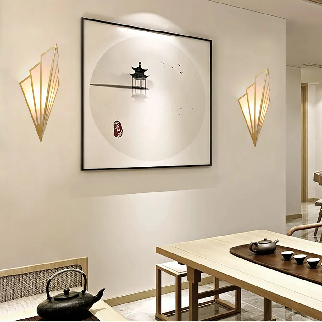 Lampada da parete moderna a led per interni oro, lampada da parete in ferro 230V Illuminazione da parete per interni, lampada da parete con paralume in lino Lampade da parete per soggiorno camera da letto corridoio - 3