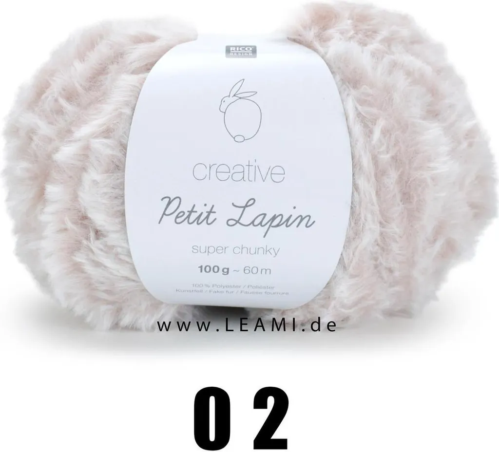 Laine Creative Petit Lapin Rico Design Coloris 02 Rosa 100g 60m