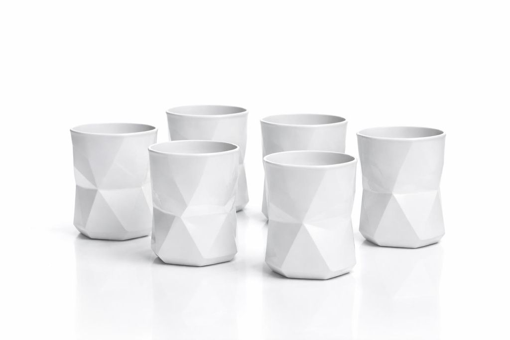 Nordés Atlantic Galician Gin Tumbler Set – 6× Relief Cube Design Becher | Original Gin Glas