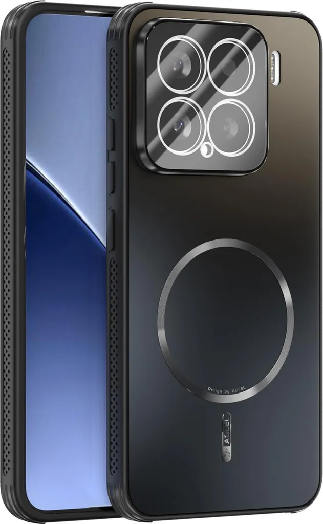 Cover magnetica per Xiaomi 15, custodia opaca in PC+TPU con protezione per le lenti, cover antiurto con dissipazione del calore Nero