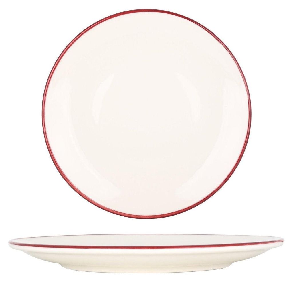 Talerz deserowy Bonna - Linea Burgundy - Porcelana - 23 cm Zdjęcie produktu 