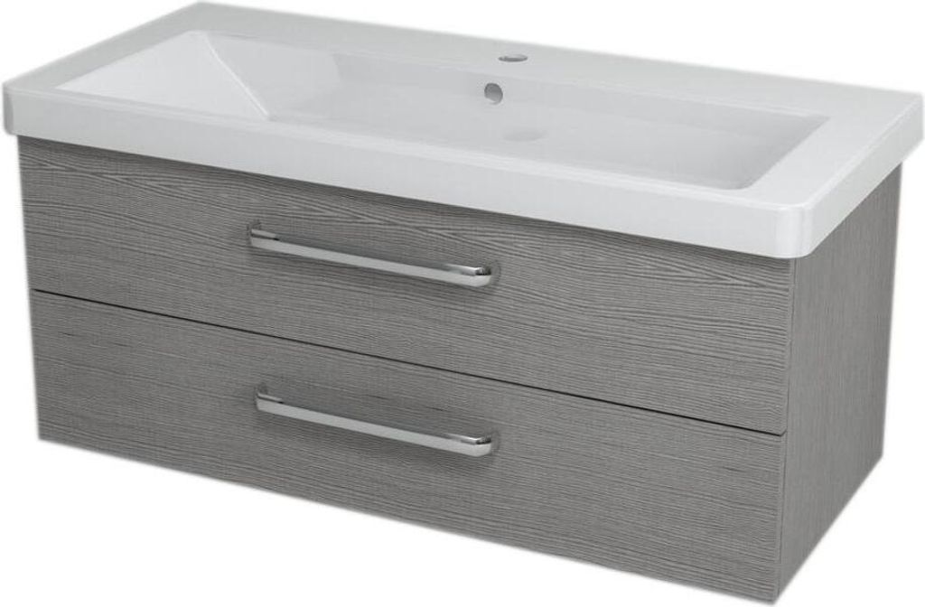Sapho THEIA Unterschrank 101,4x43,5x44,2cm, 2xSchublade, Silbereiche