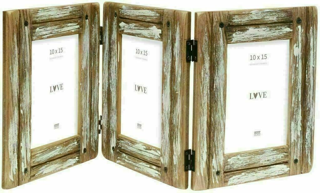 Deknudt S67UD1 Dreifachrahmen Treibholz weiß für 3 Bilder braun natur 10x15 cm