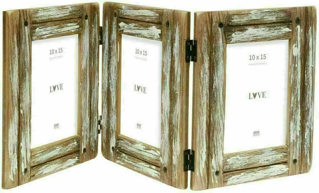 Cadre triple Deknudt S67UD1 en bois flotté pour 3 photos 10x15 cm