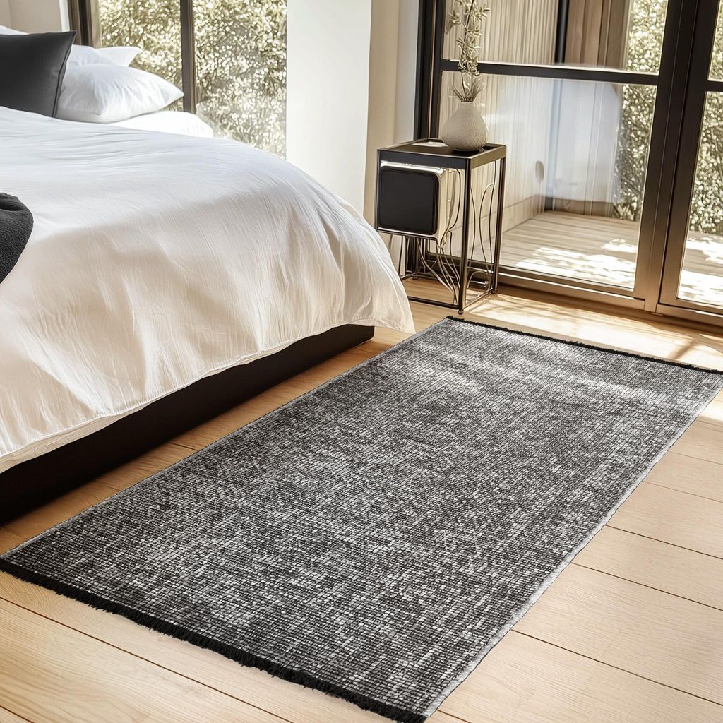 Homebyhome, Baumwolle Teppich Chenille Waschbar, Boho-Stil, Rutschfest & Weich, für Wohnzimmer, Schlafzimmer, Grösse: 80x150 cm