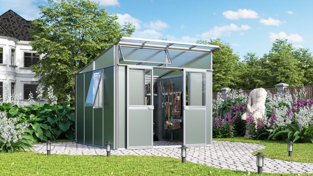 Vitavia Gerätehaus "Kosmos" alu / salbei grün 7,8 m²