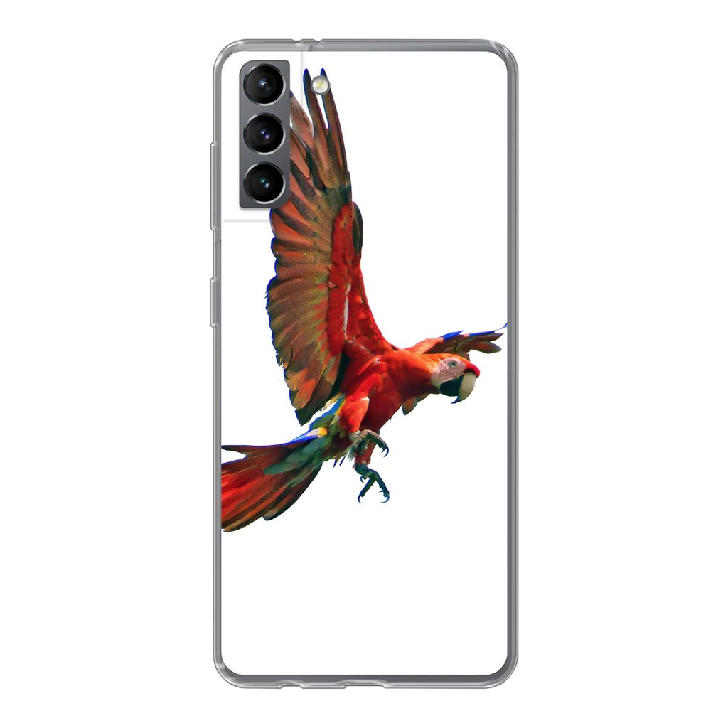 MuchoWow Handyhülle Schutzhülle Hülle für Samsung Galaxy S21 Plus Ara - Vogel - Porträt Silikon Softcase Handy Hülle - Handy-Tasche