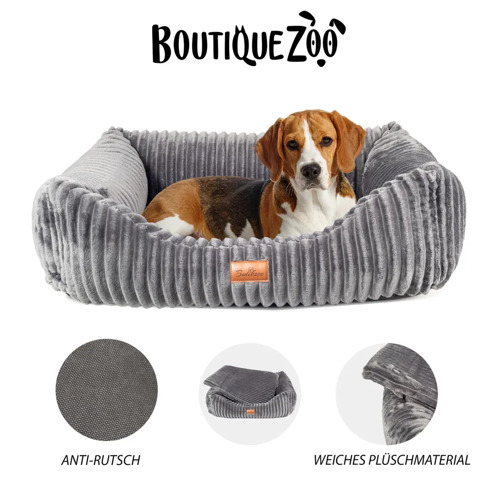 Cuccia Cani Boutique ZOO S 75x65 Verde Oliva | Look Scamosciato Lavabile - 9