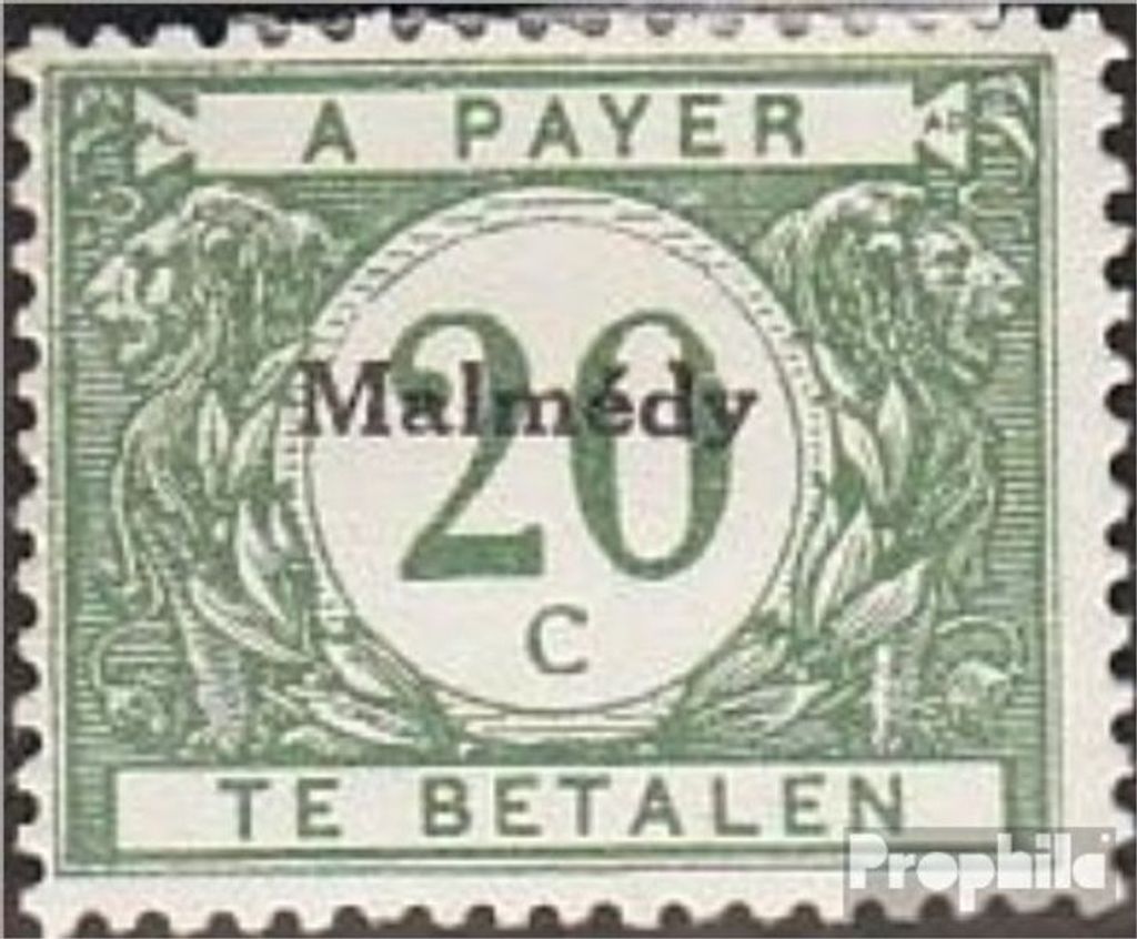 Briefmarken Belgische Post Malmedy 1920 Mi P3 gestempelt Ziffernzeichnung