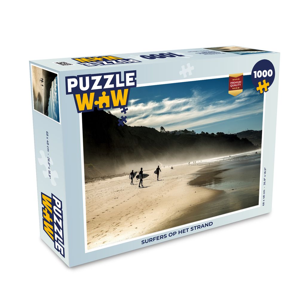 MuchoWow Puzzle 1000 Teile Surfer am Strand - Erwachsene - Rätsel