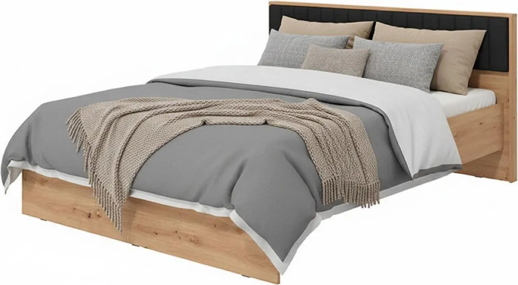 Dormez Mieux : Lit Double Grosso 160x200 cm Chêne Brun avec Matelas
