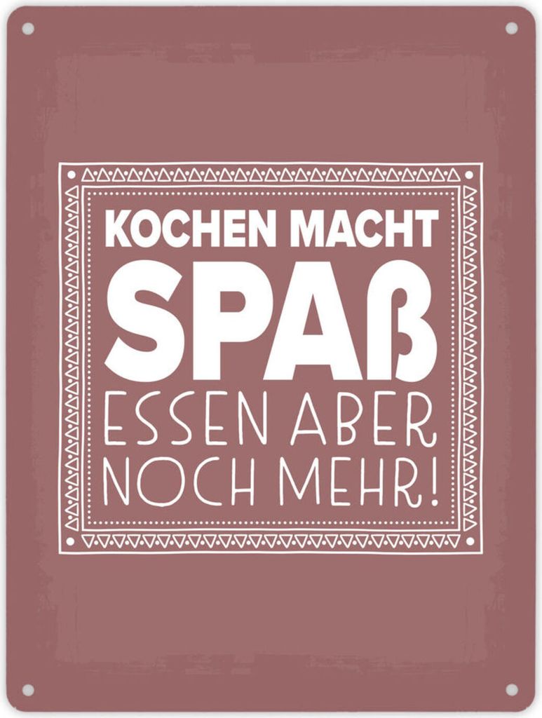 Kochen macht Spaß, essen aber noch mehr Metallschild XL in Produktbild 