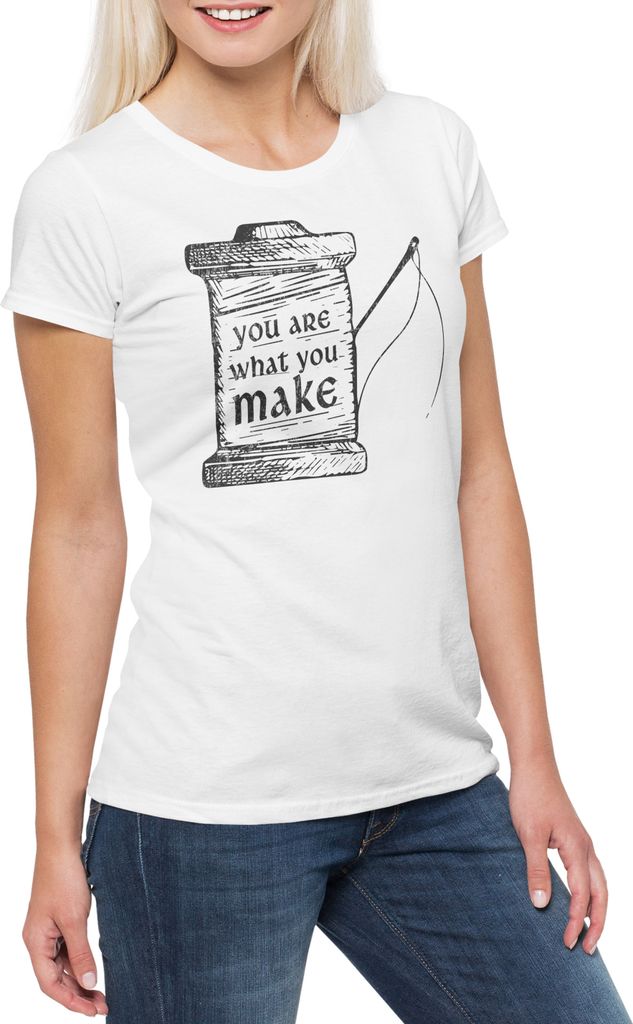 Urban Backwoods You Are What You Make, Damen T-Shirt, Farbe: Weiß, Größe: M