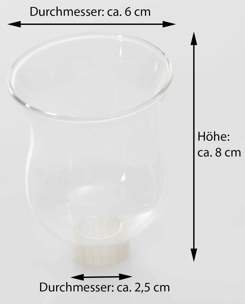 Novaliv 4x Teelichtaufsatz klar 8 cm Glasaufsatz für Produktbild 