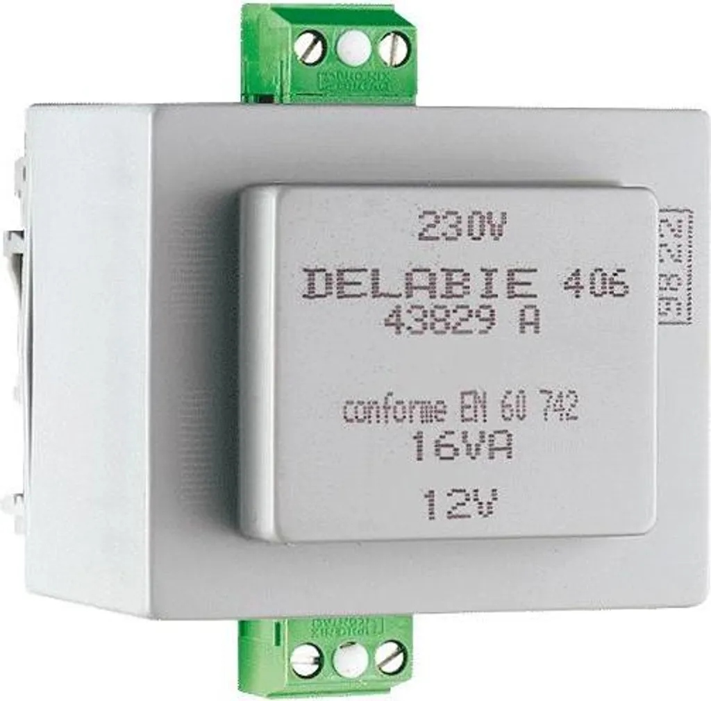 Transformateur Delabie 230/12V en vrac pour fixation rail DIN - 730606