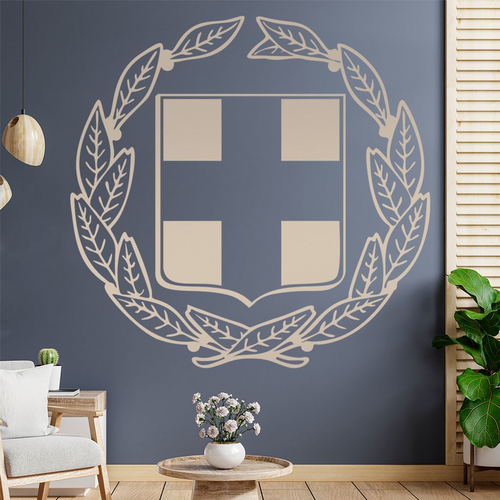 Griechenland Wappen Wandtattoo Wandaufkleber Wall Sticker - Dekoration, Küche, Wohnzimmer, Schlafzimmer, Badezimmer