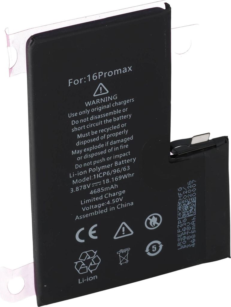 Akku passend für Apple iPhone 16 Pro Max Li-Polymer 3,87V 4685mAh 18,16Wh