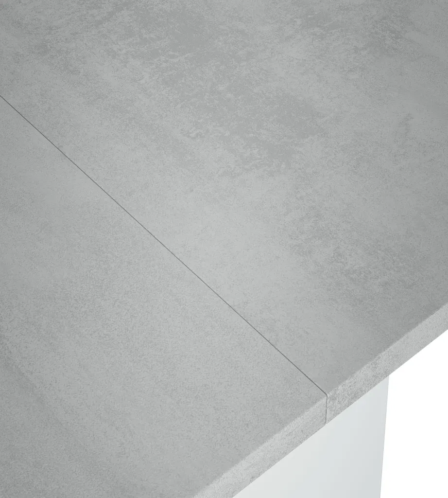Console Extensible Tavolo Table de Repas Pliable Blanc et Béton