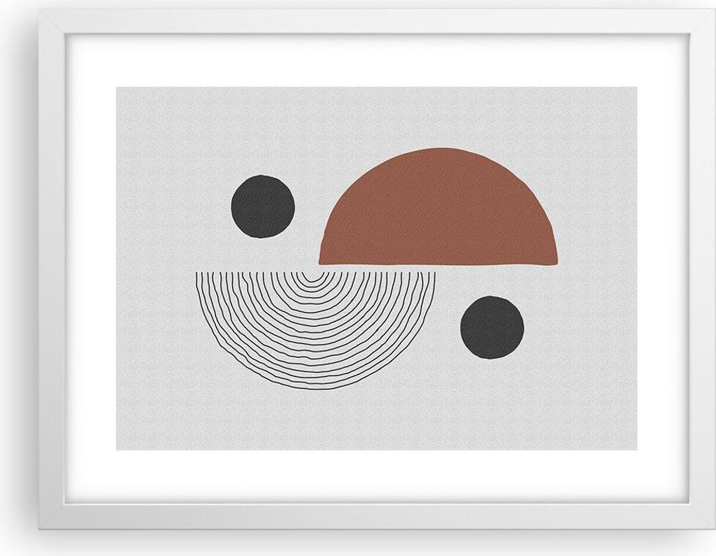 Gerahmtes Poster - Weißer Rahmen - Abstraktion Figuren Geometrisch - 40x30 cm - Wand Bild - Wanddeko - Wandbilder - Wandposter - Bilderrahmen - Bi...