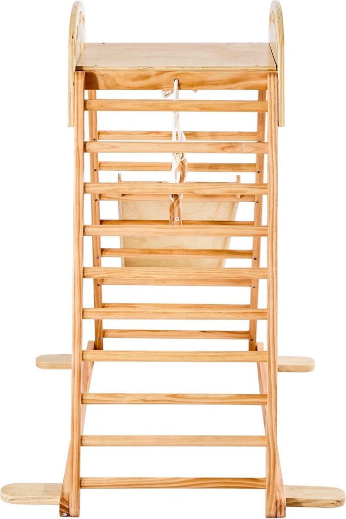 Indoor Playground Jungle Gym, 4-in-1 Wooden Indoor Playground Climbing Toys for Kids, Montessori Toddlers Climber Playset with Climbing Rock, Slide...